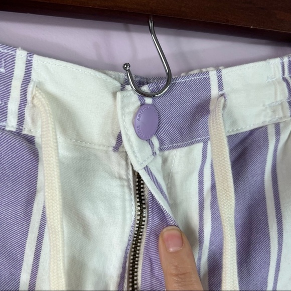 NWT American Eagle Outfitters Purple Stripe Cotton Drawstring Shortie Shorts XS - Picture 5 of 11